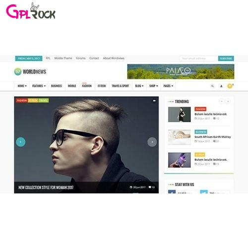 WorldNews Magazine RTL Responsive WordPress Blog